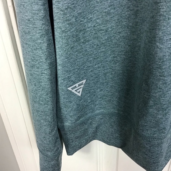 MAELREG Quarter Zip Pullover Moisture Wicking Performance Aqua Heather Sz Large - Picture 4 of 4